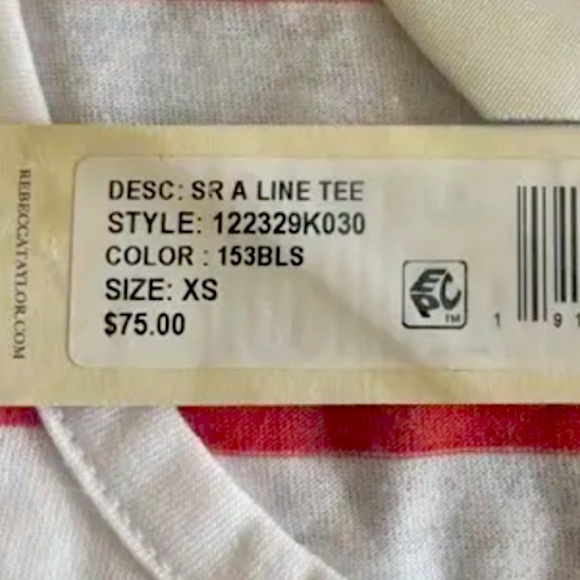 REBECCA TAYLOR (NWOT) Size: XS Horizontal Striped A-Line, Puff Sleeve Shirt - Picture 8 of 9